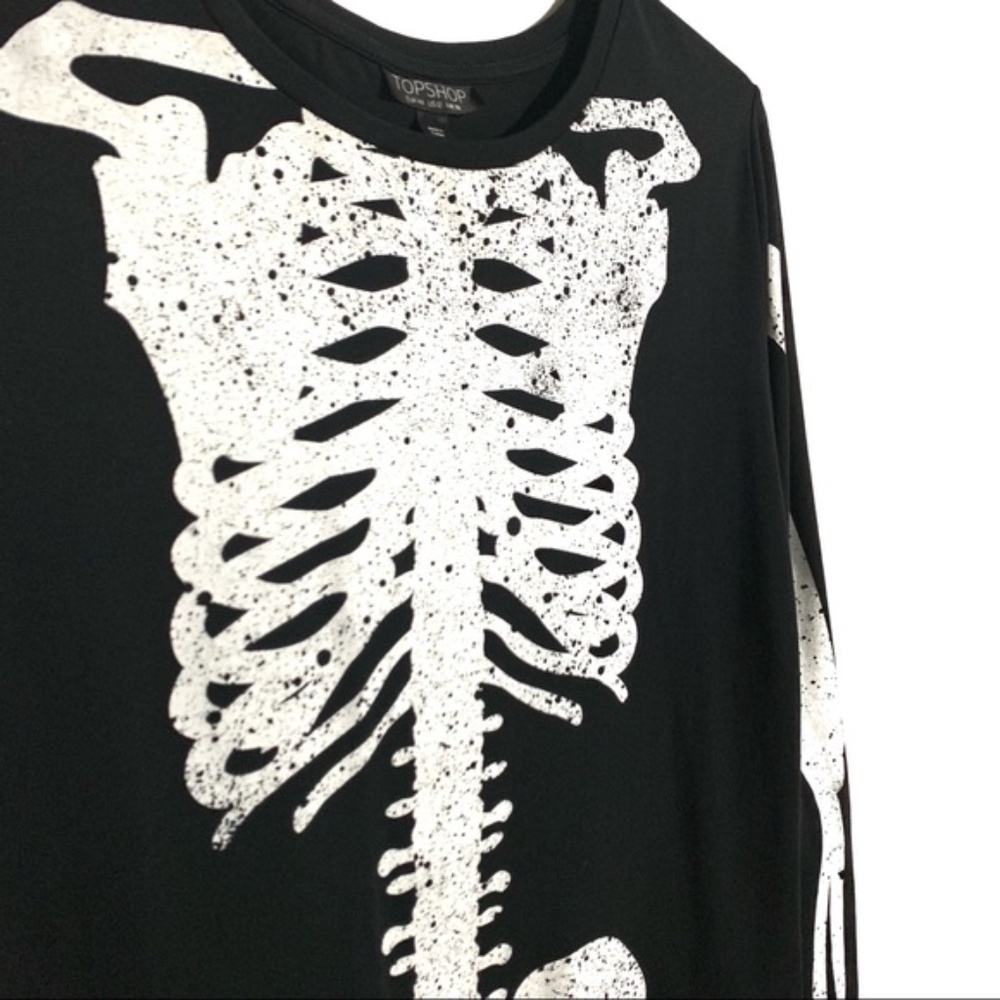 Topshop Black and White Skeleton Mini Dress - Picture 6 of 7